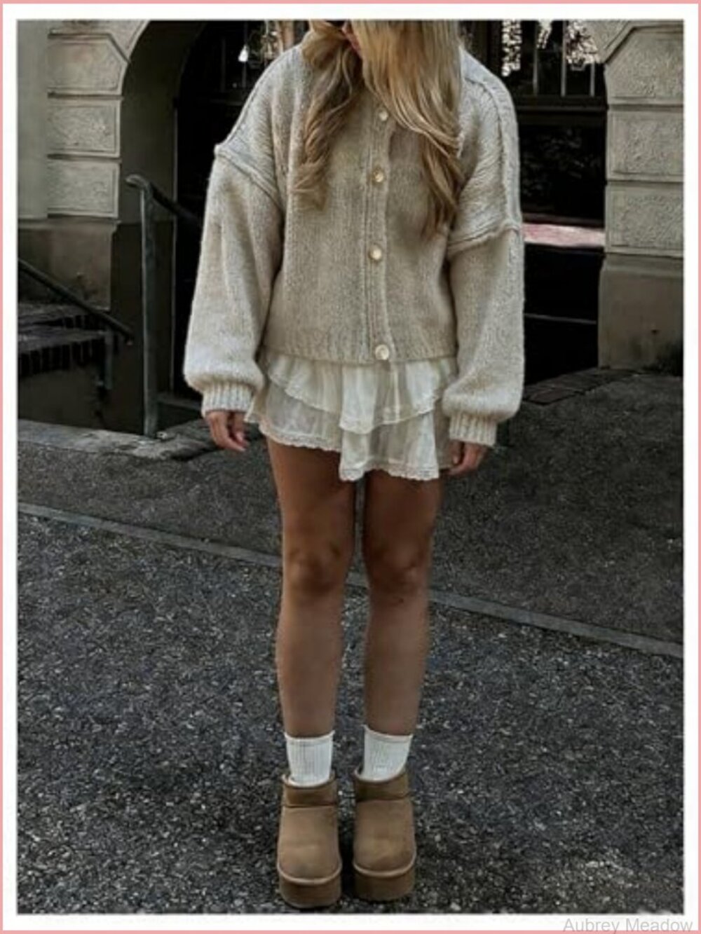 Oversized Button Up Cardigan Sweater Bishop Sleeve Fall Winter - Picture 4 of 5
